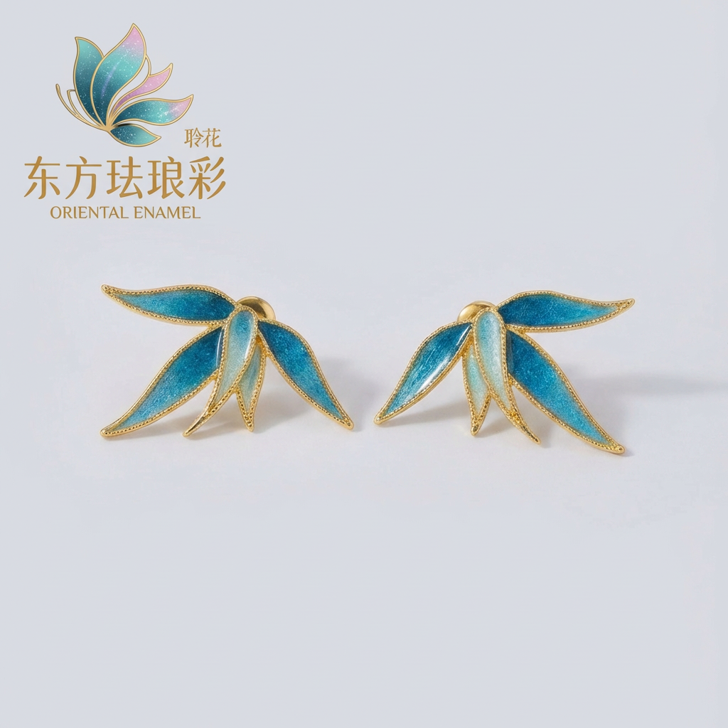 翠叶流光Earrings