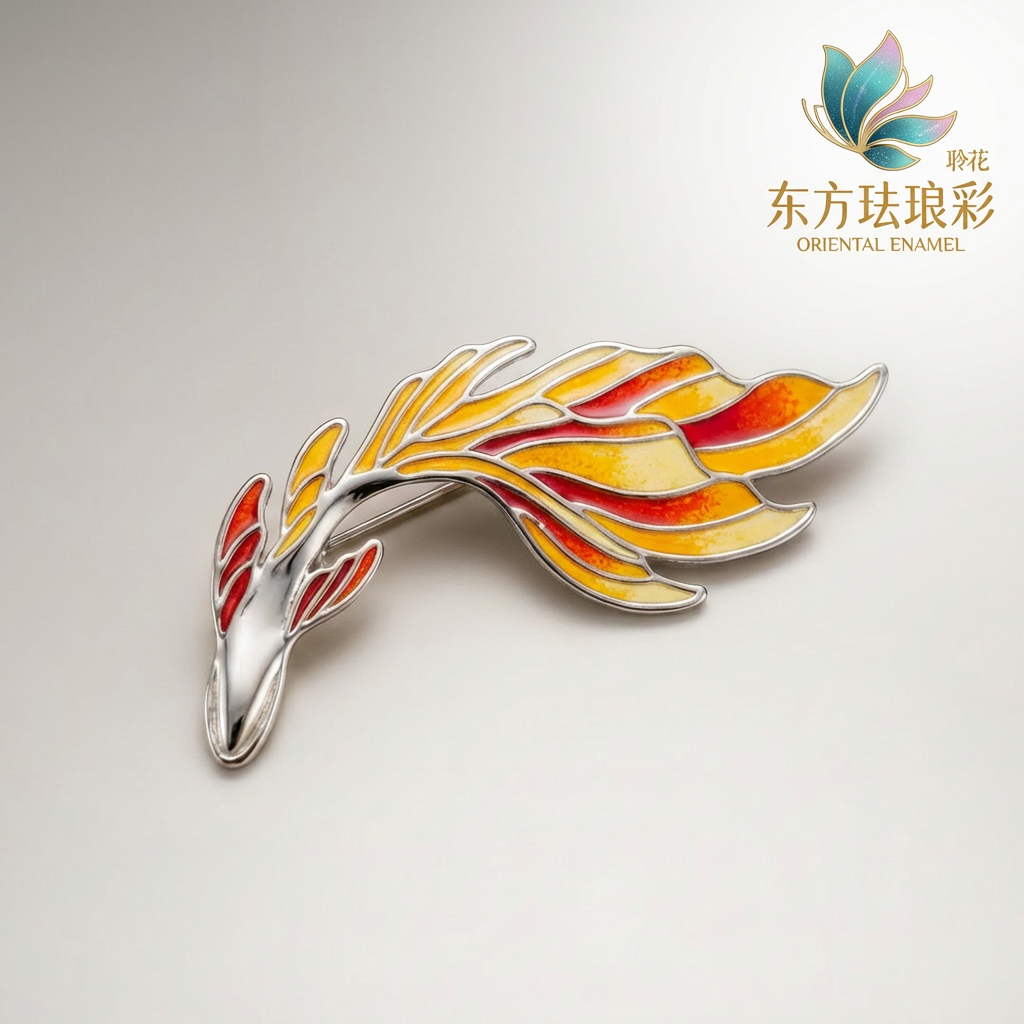 锦鲤逐浪Brooch(Vermillion)