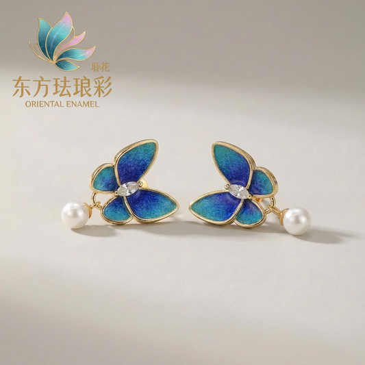 蓝蝶凝珠Earrings