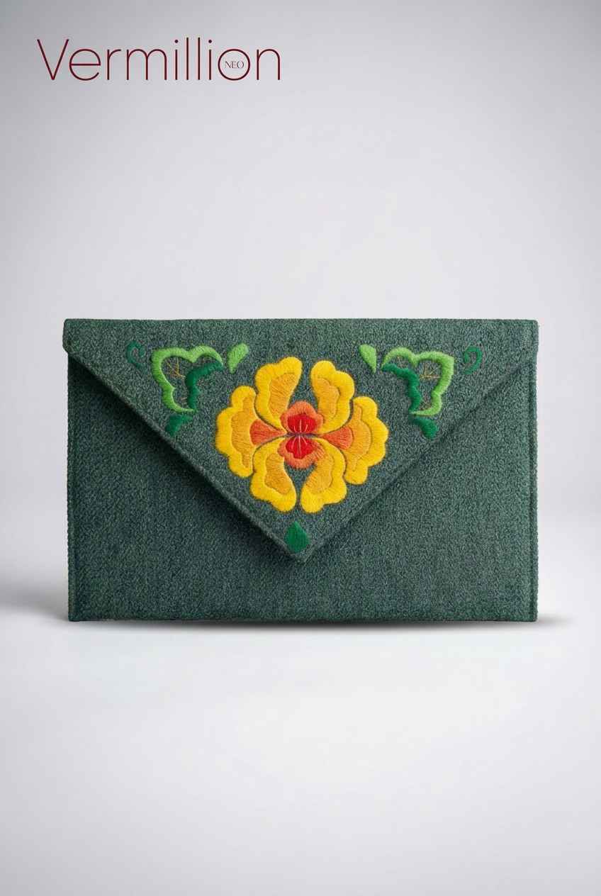 锦绣滇青Embroidered Clutch